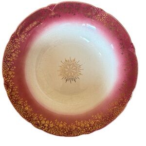 Vintage Cronin Pink and Gold Serving Dish